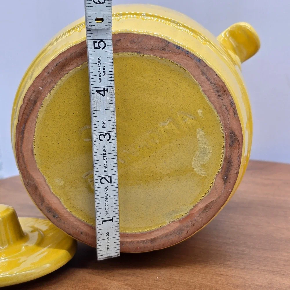 Vintage Frankoma‎ Yellow Barrel Cookie Jar w/ Lid French Country Farmhouse Decor